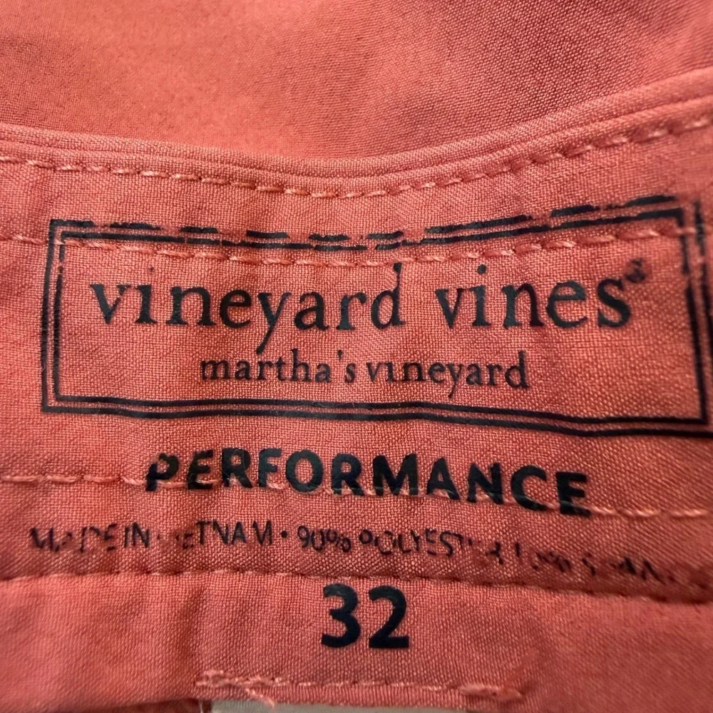 Vineyard Vines Performance Shorts Red Size 32 Men's Golf‎ Chino Flat Front